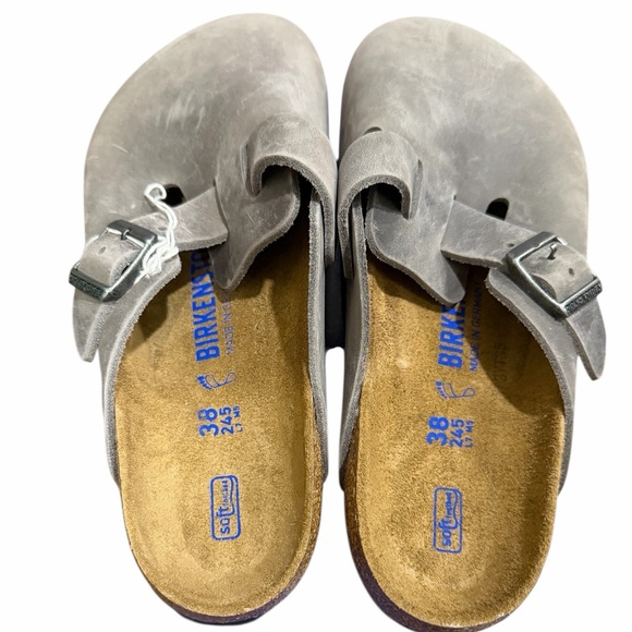 Birkenstock Shoes - Birkenstock Boston BS Soft Footbed Clogs Iron Suede Women’s 38 / 7 Regular
